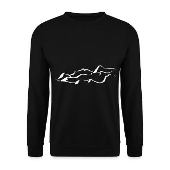 Mountains Hiking Mountaineering Mountains Nature - Unisex Sweatshirt - black - Front - Alina (178cm) & Michal (187cm)