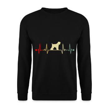 Terrier Russe Noir Heartbeat Vintage - Sweat-shirt Unisexe - noir - Devant - Alina (178cm) & Michal (187cm)