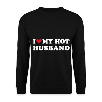 Je coeur mon mari chaud - Sweat-shirt Unisexe - noir - Devant - Alina (178cm) & Michal (187cm)