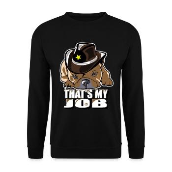Bouledogue français mignon ciseaux - Sweat-shirt Unisexe - noir - Devant - Alina (178cm) & Michal (187cm)