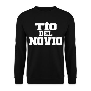 Tio del Novio Groom's Uncle Men Wedding Gift - Unisex Sweatshirt - black - Front - Alina (178cm) & Michal (187cm)