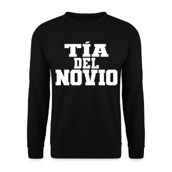 Tia del Novio Groom's Auntie Women Wedding Gift - Unisex Sweatshirt - black - Front - Alina (178cm) & Michal (187cm)