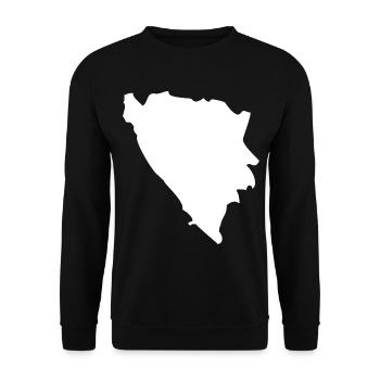 Drapeau de carte de Bosnie-Herzégovine - Sweat-shirt Unisexe - noir - Devant - Alina (178cm) & Michal (187cm)