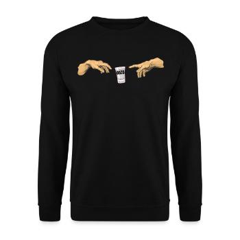 Ouzo disant pour les Grecs Un ouzo par jour - Sweat-shirt Unisexe - noir - Devant - Alina (178cm) & Michal (187cm)