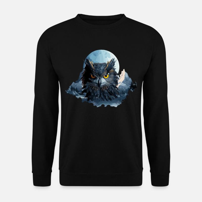 Owl Black Finished - Unisex Sweatshirt - black