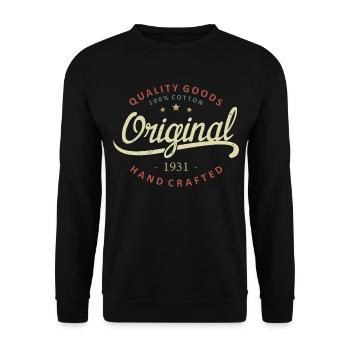 Original 1931 Geburtstagsgeschenk 1931 - Unisex Pullover - Schwarz - Vorne - Alina (178cm) & Michal (187cm)