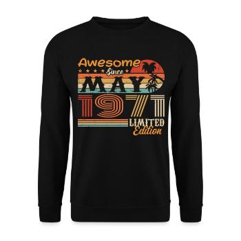 May 1971 - Year 1971 Jubilee - May 1971 - Unisex Sweatshirt - black - Front - Alina (178cm) & Michal (187cm)