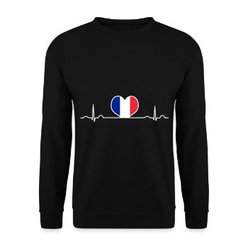 Frankreich - Unisex Pullover - Schwarz - Vorne - Alina (178cm) & Michal (187cm)