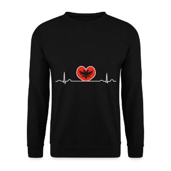Albania - Unisex Sweatshirt - black - Front - Alina (178cm) & Michal (187cm)