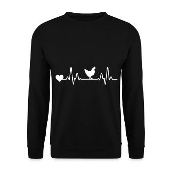 Chicken Farmer Heartbeat ECG Line Chickens - Unisex Sweatshirt - black - Front - Alina (178cm) & Michal (187cm)