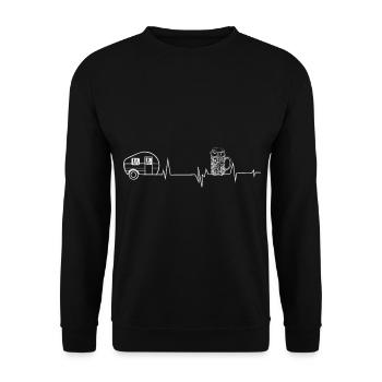 wohnmobil urlaub auf reise mit freiheit in natur - Unisex Pullover - Schwarz - Vorne - Alina (178cm) & Michal (187cm)