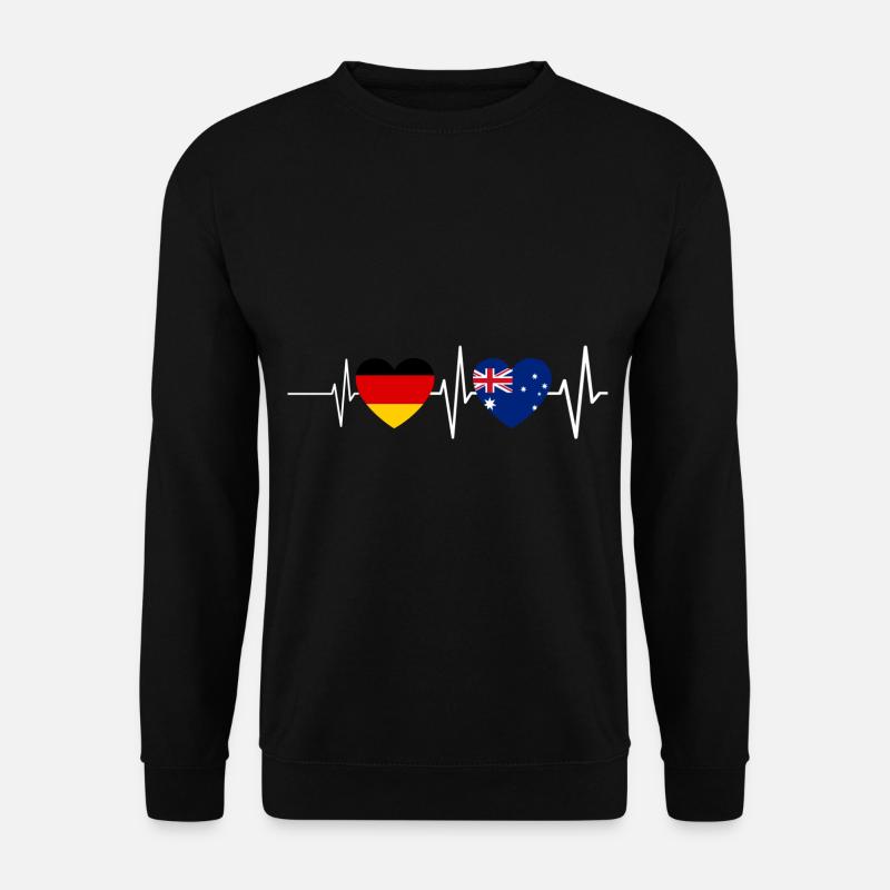 Australier Deutscher Herzschlag Deutschland Austra - Unisex Pullover - Schwarz