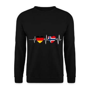 Allemagne Norvège Battement de Coeur Cadeau - Sweat-shirt Unisexe - noir - Devant - Alina (178cm) & Michal (187cm)