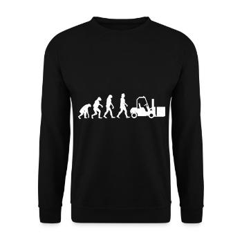 Forklift Driver Evolution Driver Warehouse Worker - Unisex Sweatshirt - black - Front - Alina (178cm) & Michal (187cm)