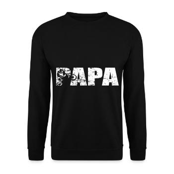 Motocross PAPA Dirtbike Motorcycle Father's Day Gift - Unisex Sweatshirt - black - Front - Alina (178cm) & Michal (187cm)