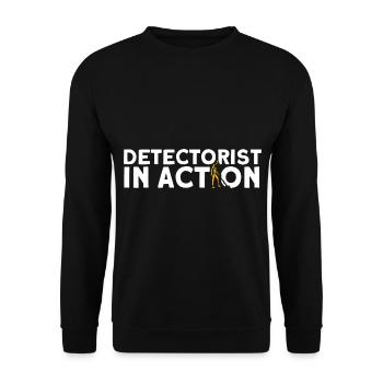 Treasure Hunt Coins Detect Metal Detection - Unisex Sweatshirt - black - Front - Alina (178cm) & Michal (187cm)