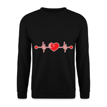 Heartbeat Türkiye Turk Turquie - Sweat-shirt Unisexe - noir - Devant - Alina (178cm) & Michal (187cm)