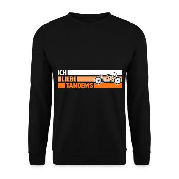 Fahrrad Radfahrer Tandem - Unisex Pullover - Schwarz - Vorne - Alina (178cm) & Michal (187cm)