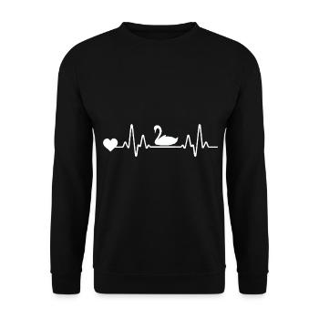 Cygne de ligne ECG Heartbeat - Sweat-shirt Unisexe - noir - Devant - Alina (178cm) & Michal (187cm)