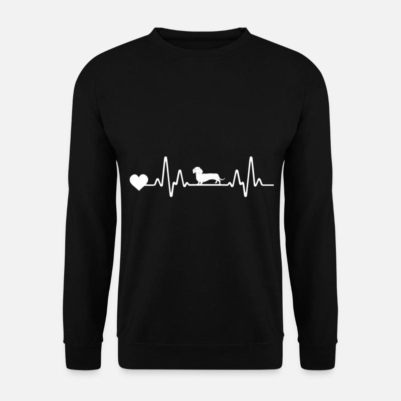 Hund Herzschlag Dackel - Unisex Pullover - Schwarz