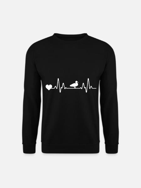 EKG Linie Herzschlag Ente - Unisex Pullover - Schwarz