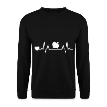 Turkey Heartbeat Turkey - Unisex Sweatshirt - black - Front - Alina (178cm) & Michal (187cm)
