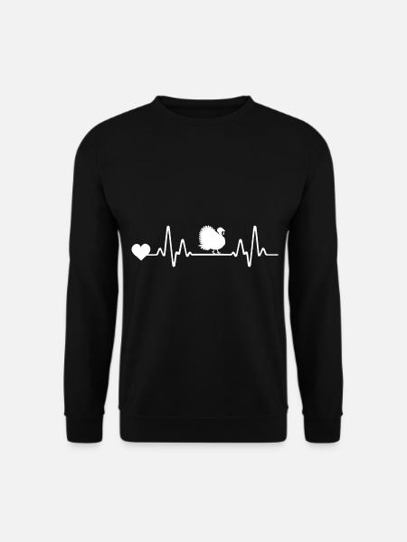 Truthuhn Herzschlag Truthahn - Unisex Pullover - Schwarz