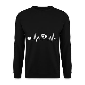 Panda Ours Panda - Sweat-shirt Unisexe - noir - Devant - Alina (178cm) & Michal (187cm)