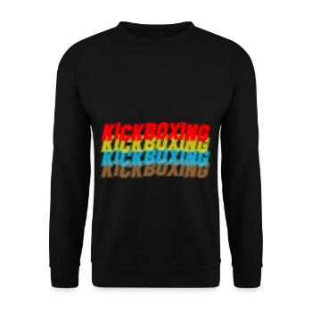 Vintage Kickboxing Retro Kickboxer Fighter MMA - Unisex Sweatshirt - black - Front - Alina (178cm) & Michal (187cm)