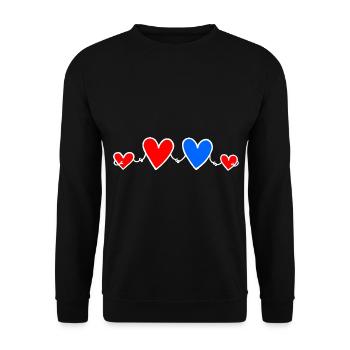 Family Love 2 Children Parents 2 Daughters Hearts - Unisex Sweatshirt - black - Front - Alina (178cm) & Michal (187cm)