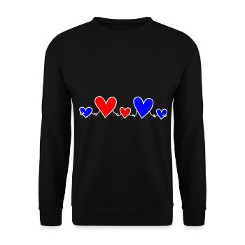 Familie 3 Kinder Eltern 2 Söhne 1 Tochter Herz - Unisex Pullover - Schwarz - Vorne - Alina (178cm) & Michal (187cm)