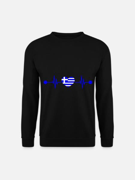 Herzschlag Grieche Griechenland - Unisex Pullover - Schwarz