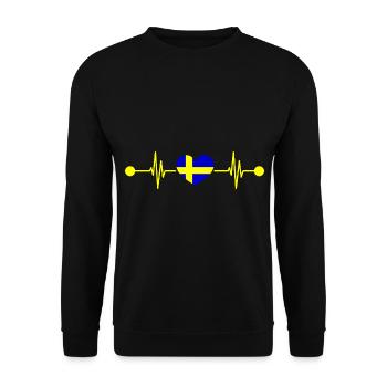 Herzschlag Skandinavien Schwede Schweden - Unisex Pullover - Schwarz - Vorne - Alina (178cm) & Michal (187cm)
