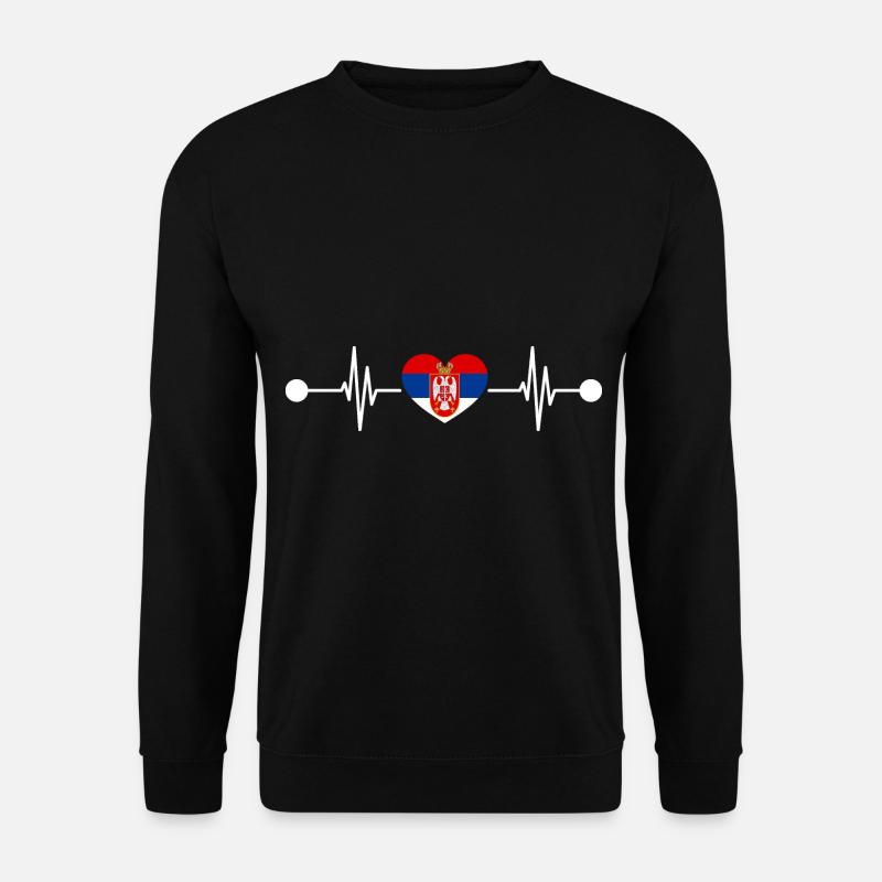 Heartbeat Serb Serbia - Unisex Sweatshirt - black