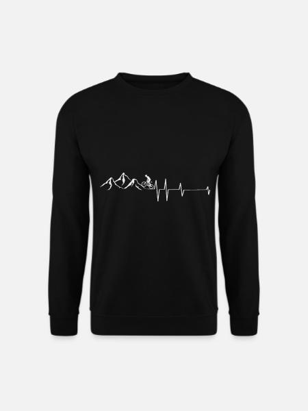 Starrer Gang auf Mountainbike mit Rennradfahrer - Unisex Pullover - Schwarz