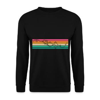Puzzlefan Puzzler Puzzleteile Retro Puzzle - Unisex Pullover - Schwarz - Vorne - Alina (178cm) & Michal (187cm)