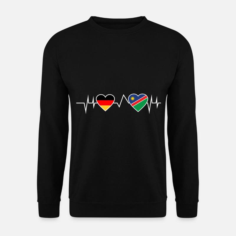 Deutschland Namibia Herzschlag Geschenk - Unisex Pullover - Schwarz