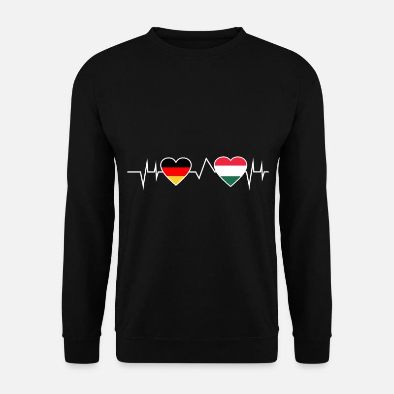 Ungare Deutscher Ungarn Herzschlag - Unisex Pullover - Schwarz