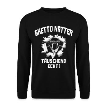 GHETTO NATTER - Unisex Pullover - Schwarz - Vorne - Alina (178cm) & Michal (187cm)