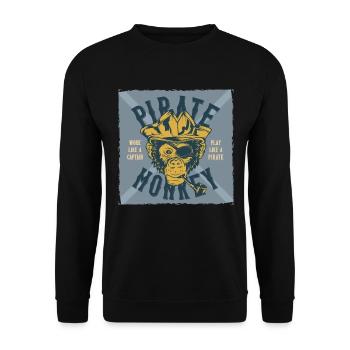 Piraten - Unisex Pullover - Schwarz - Vorne - Alina (178cm) & Michal (187cm)