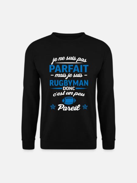 Je ne suis pas parfait mais je suis rugbyman - Sweat-shirt Unisexe - noir