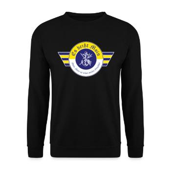Es heißt Moin Lustiger Spruch Nordsee Ostsee - Unisex Pullover - Schwarz - Vorne - Alina (178cm) & Michal (187cm)