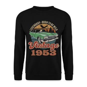 Vintage retro 1953 birthday 1953 - Unisex Sweatshirt - black - Front - Alina (178cm) & Michal (187cm)