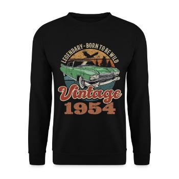 Vintage retro 1954 birthday 1954 - Unisex Sweatshirt - black - Front - Alina (178cm) & Michal (187cm)