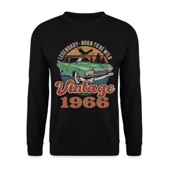 Vintage retro 1966 birthday 1966 - Unisex Sweatshirt - black - Front - Alina (178cm) & Michal (187cm)