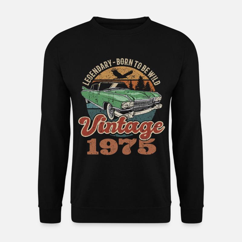 Vintage Retro 1975 Geburtstag 1975 - Unisex Pullover - Schwarz