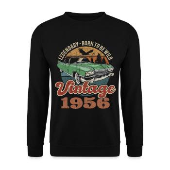 Vintage retro 1956 birthday 1956 - Unisex Sweatshirt - black - Front - Alina (178cm) & Michal (187cm)