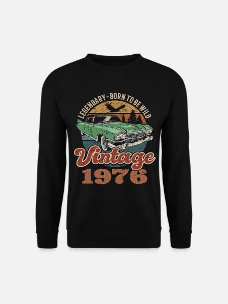Vintage Retro 1976 Geburtstag 1976 - Unisex Pullover - Schwarz