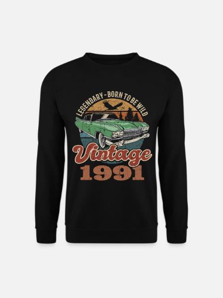 Vintage retro 1991 birthday 1991 - Unisex Sweatshirt - black