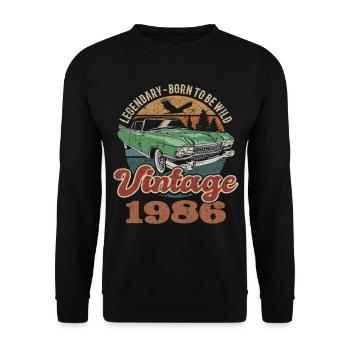 Vintage rétro 1986 anniversaire 1986 - Sweat-shirt Unisexe - noir - Devant - Alina (178cm) & Michal (187cm)